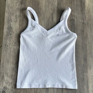 Athleta Renew Seamless White Ribbed Camisole Top